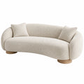 Canapé 3 places 220 x 100 x 78 cm en tissu bouclette crème style contemporain - Trandorix