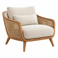 Fauteuil 78 x 82 x 78 cm en bois beige et marron naturel style bohème - Trandorix