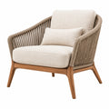 Fauteuil 78 x 75 x 82 cm en bois et corde tressée beige style naturel - Trandorix