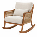 Fauteuil à bascule 85 x 75 x 95 cm en bois beige et marron style naturel - Trandorix