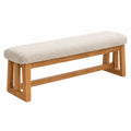 Banc 120 x 40 x 46 cm en bois beige avec assise rembourrée style contemporain - Trandorix